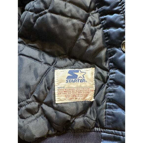 VINTAGE 80s New York Yankees STARTER Satin Jacket XL Button Bomber USA Made - Picture 12 of 16